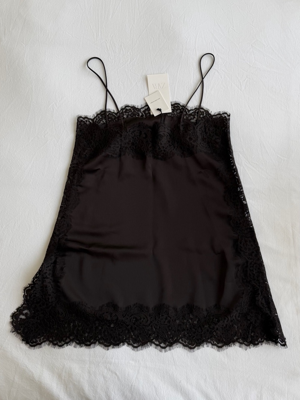 Zara brown satin lace top - Picture 2 of 3